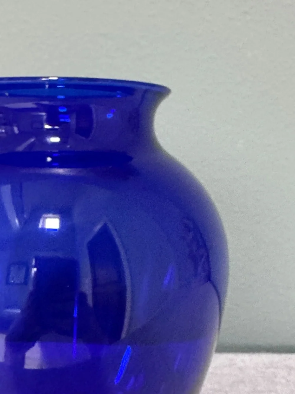 Vintage Cobalt Blue Glass Urn Vase